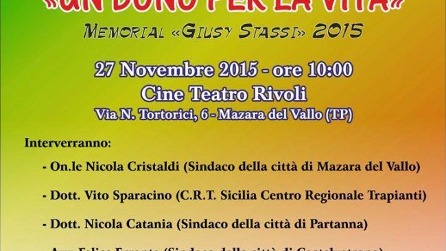 Domani convegno sulla donazione degli organi dedicato a Giusy Stassi
