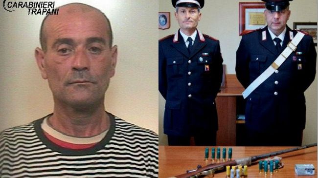 CUSTONACI – Detenzione illegale di armi e munizioni Carabinieri arrestano un uomo