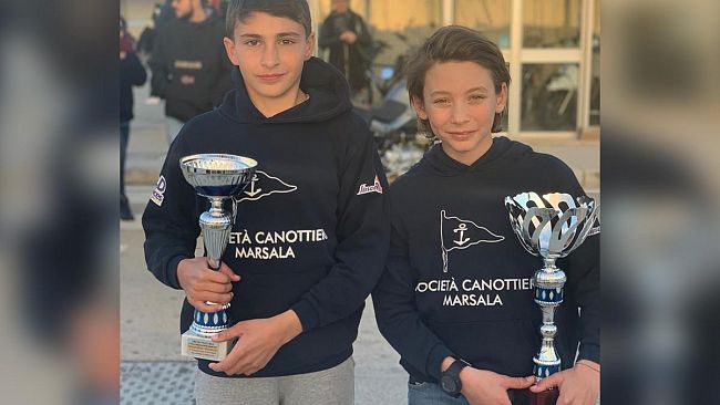 Società Canottieri Marsala: Michele Adorni e Alberto Incarbona sul podio della seconda tappa del Campionato zonale Optimist