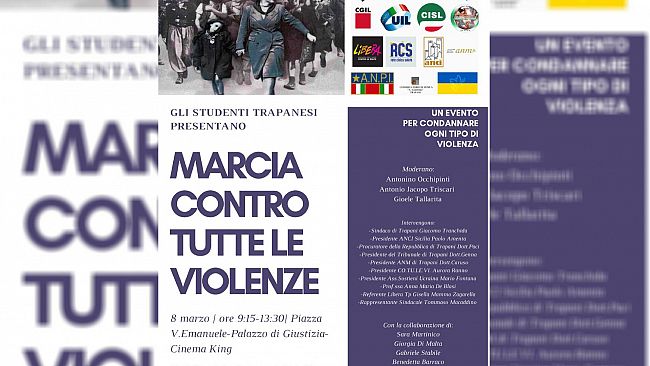 Trapani, tutto pronto per la marcia contro tutte le violenze