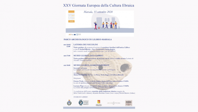 Marsala, il Parco Archeologico di Lilibeo celebra la XXV Giornata europea della cutura ebraica