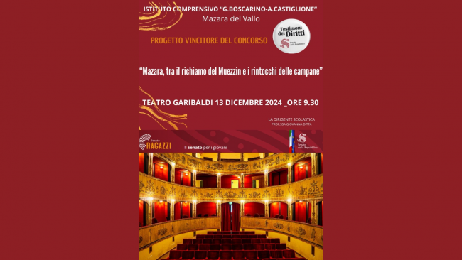 L'I.C. Boscarino-Castiglione presenterà il progetto “Mazara tra il richiamo del Muezzin e i rintocchi di campane