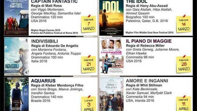 Mazara, Rassegna “Metti una sera al Cinema” 2017. Al Cine Rivoli dal 7 marzo al 9 maggio.