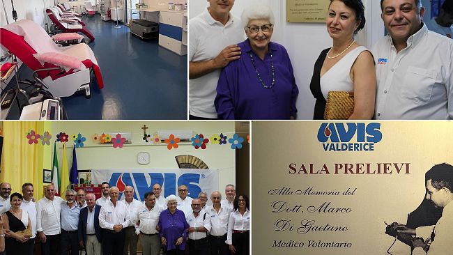 ​Avis Valderice. Sala prelievo del sangue intitolata a Marco Di Gaetano