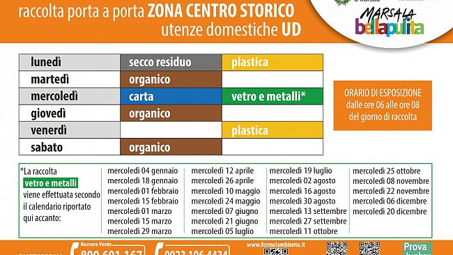 Marsala, nuovi calendari per la raccolta differenziata 