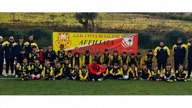 Stage rappresentative del Carpi Calcio. Giovanissimi ed Esordienti del Salemi in campo con il Mister Barbagallo