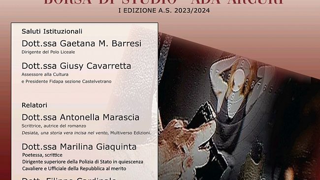 Obiettivo donna, al liceo Cipolla domani la consegna della borsa di sudio in memoria di Ada Arcuri