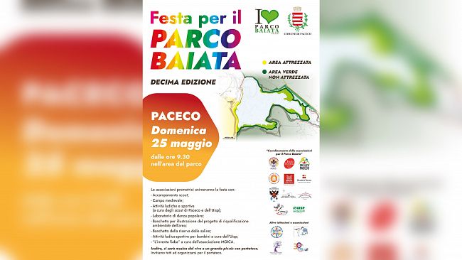 Paceco. Il 25 maggio torna la Festa per il Parco Baiata 