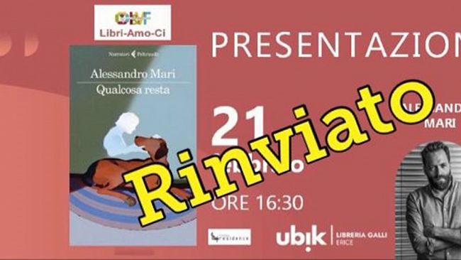 Rinviato l'incontro con Alessandro Mari il 21 febbraio a Erice