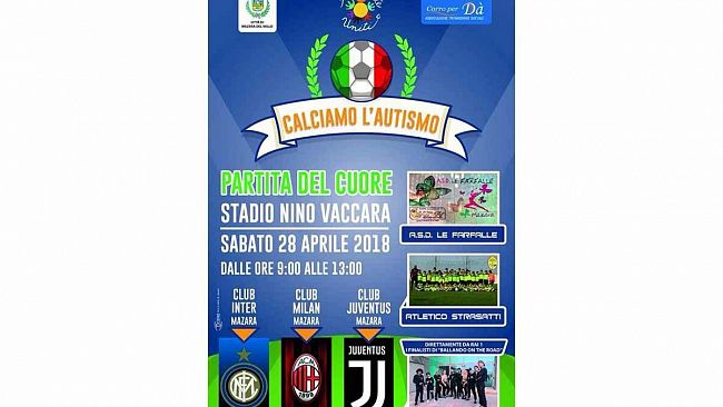 Mazara, “Calciamo l’autismo”: incontro di calcio benefico