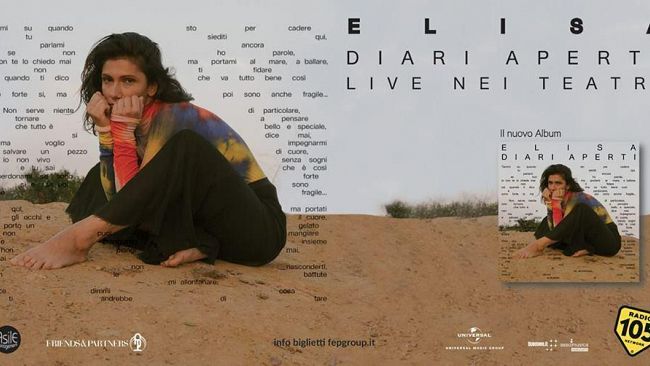 Elisa con il suo “Diari aperti Tour” farà tappa a Marsala. Ecco quando…