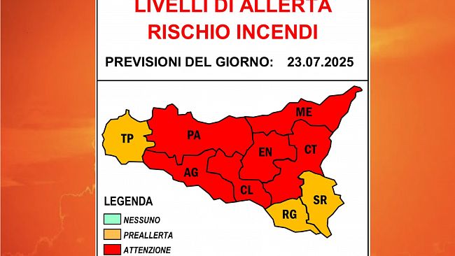 ​Alto rischio di incendi in Sicilia, stato di preallerta nel Trapanese