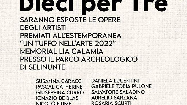 La Pro Loco Selinunte e l'Amacus organizzano la mostra d’arte “ Dieci Per tre”