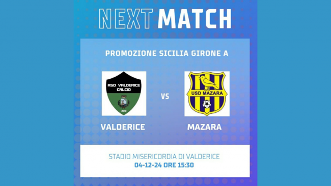 Campionato di Promozione: rinviato il match tra il Valderice e il Mazara Calcio