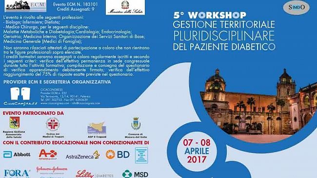 Mazara, 5° workshop “Gestione territoriale pluridisciplinare del paziente diabetico”