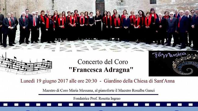 Alcamo, lunedì 19 l’esibizione del Coro “Francesca Adragna”