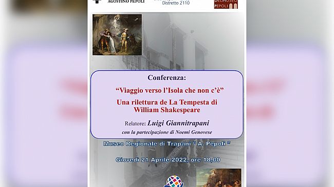 Rotary Club Trapani-Erice: domani conferenza “Viaggio verso l’Isola che non c’è”