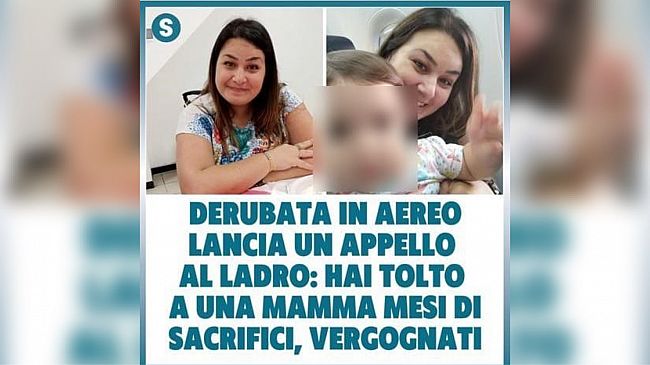 Donna derubata in aereo 