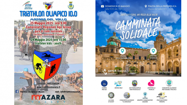 Mazara, ecco le manifestazioni sportive del week end del 24 e 25 maggio
