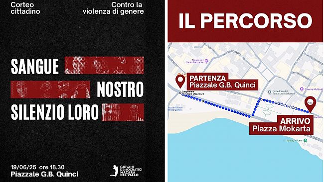 Mazara, il 19 giugno manifestazione cittadina, con corteo, contro la violenza di genere 