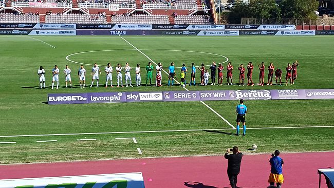 Calcio Serie C. Trapani - Giugliano 1-1 all'intervallo 