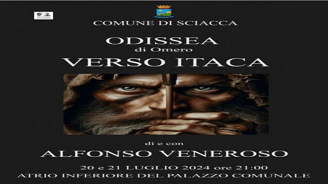 Sciacca, Alfonso Veneroso si esibirà con “Odissea. Verso Itaca” il 20 e 21 luglio