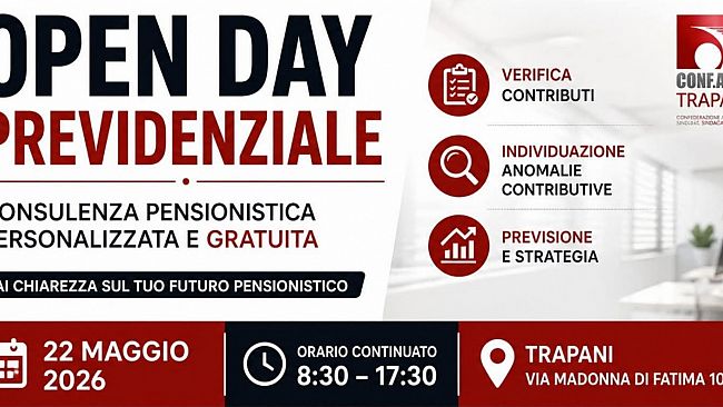 ​Trapani. “Open day” previdenziale nella sede Confasi