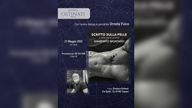 Trapani, Giampiero Montanti presenta il suo libro “Scritto sulla pelle”