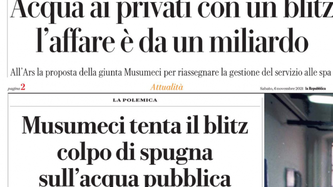 Difesa dell'acqua pubblica, lettera aperta di Partecipazione Politica