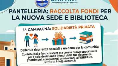 UNIPANT lancia due campagne di raccolta fondi per la nuova sede e la Biblioteca integrata polifunzionale di Pantelleria