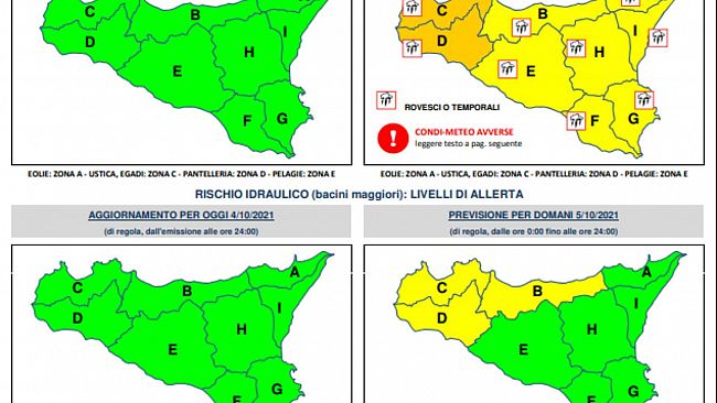 Maltempo in Sicilia, diramata l'allerta arancione in provincia di Trapani