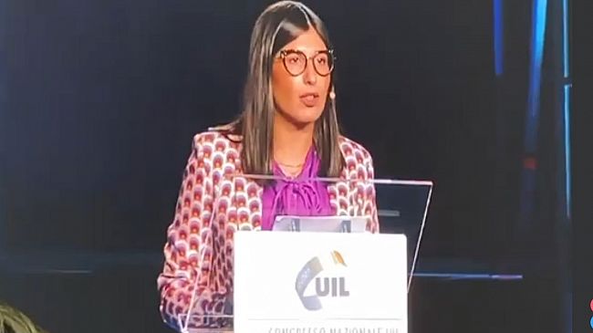 Congresso Nazionale Uil, intervento della giovane mazarese Giulia Di Giovanni