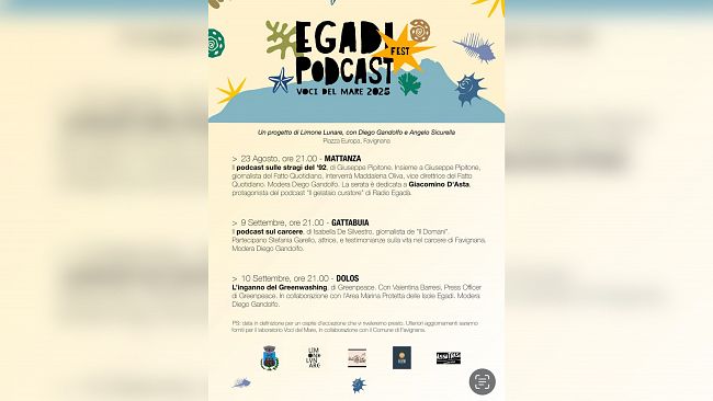Egadi podcast Festival, il 9 settembre ospite Isabella De Silvestro e il suo
