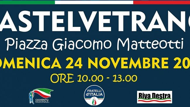Fratelli d’Italia Castelvetrano domani effettuerà una raccolta firme in piazza Matteotti