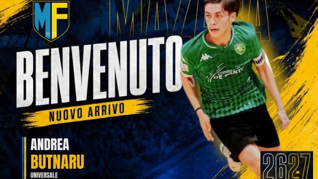 ​Futsal Mazara, dai Campioni d’Italia della L84 arriva il giovane talento Andrea Butnaru