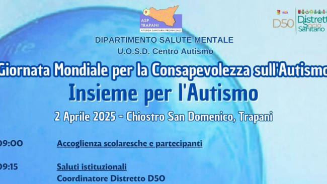 L’Asp di Trapani celebra la Giornata Mondiale della Consapevolezza sull’Autismo