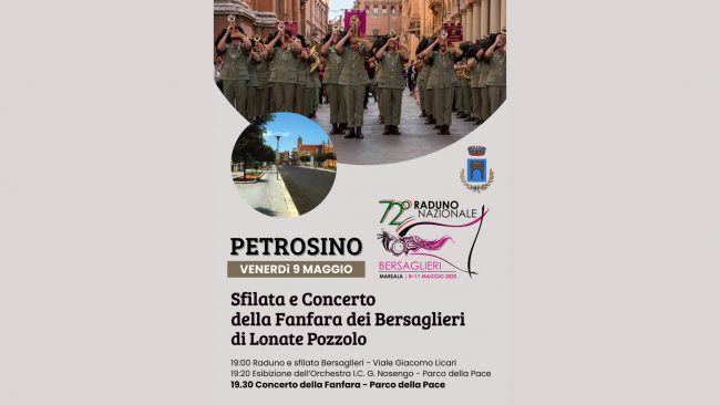 Petrosino accoglie la fanfara dei bersaglieri di Lonate Pozzolo