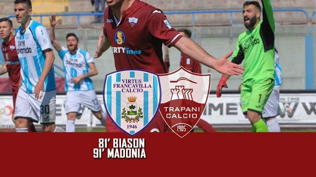 Calcio, il Trapani cade contro la Virtus Francavilla