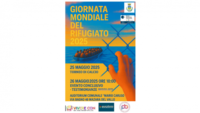 Mazara, il 26 maggio l'evento in occasione della ​Giornata Mondiale del Rifugiato