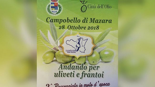 “Passeggiata in moto d’epoca – Andando per uliveti e frantoi”, domenica 28 ottobre, a Campobello