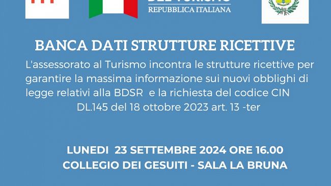 Mazara: incontro con gli operatori turistici per la Banca dati nazionale delle strutture ricettive