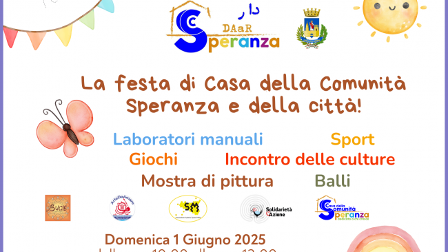 Mazara, il 1° giugno la festa di Casa della Comunità Speranza e della Città 