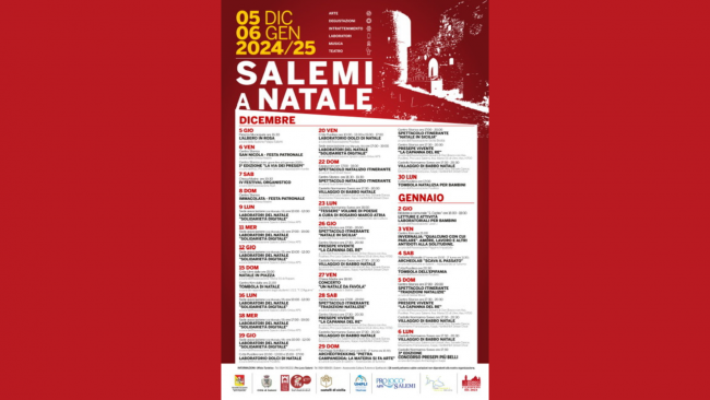 Salemi Natale 2024: al via il cartellone degli eventi
