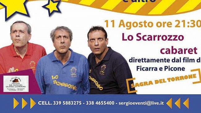 CAMPOBELLO –  Doppio appuntamento martedì 11 agosto: a Tre Fontane lo spettacolo di cabaret “Lasciare libero lo scarrozzo”. A Torretta Granitola “Con… sidero insieme alle stelle”