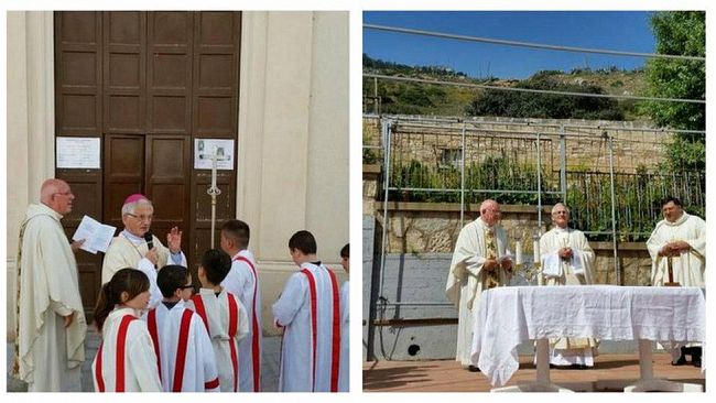 Il Vescovo di Trapani in visita a marettimo per la benedizione del Mosaico della Misericordia
