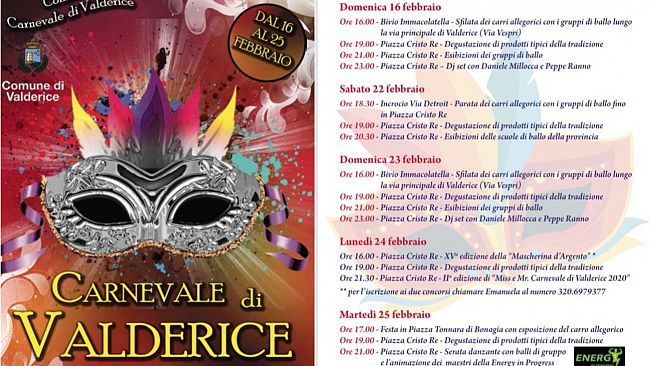 Valderice, tutto pronto per il Carnevale 2020. Il programma nel dettaglio