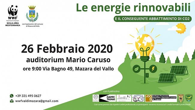 Mazara, WWF organizza importante convegno su energie rinnovabili