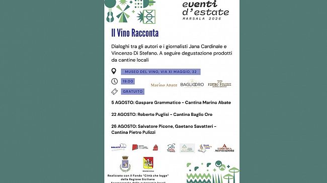 Marsala, tre incontri con gli autori, tra libri e vino