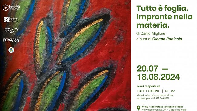 Mazara, il 20 luglio l'inaugurazione della mostra di Danio Migliore 