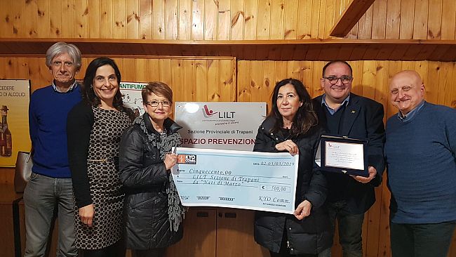 Donato alla Lilt di Trapani parte dell’incasso dello spettacolo “Nati di Marzo”